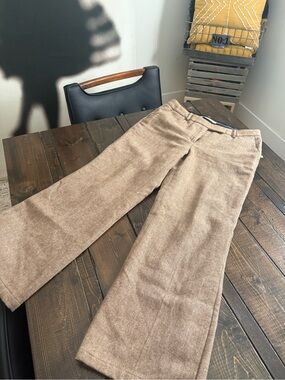 Wool Herringbone Wide-Leg Trousers by Tommy Hilfiger